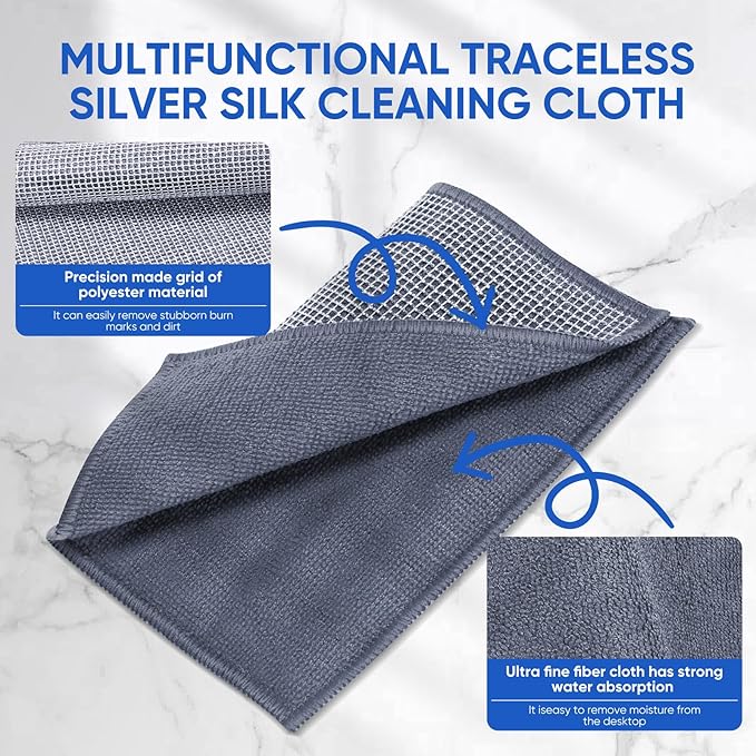 10Pcs New Upgrade 2-Layer Non Scratch Wire Dishcloth,Wire Dishwashing Rag, Non-Scratch Wire Dishwashing Rags for Wet and Dry, Kitchen Cleaning Dish Rags for Cookware,Sinks, Dishes,Stove