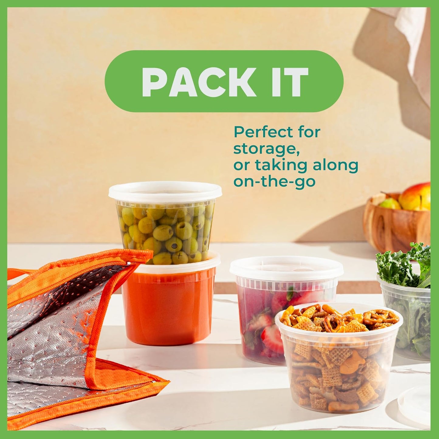 JoyServe 16 Oz Deli Food Containers with Lids - (36 Sets) Airtight Plastic Food Storage for Takeout, Meal Prep, To-Go, and Soup Freezer Containers with 36 Lids, BPA-Free, Dishwasher, Microwave Safe