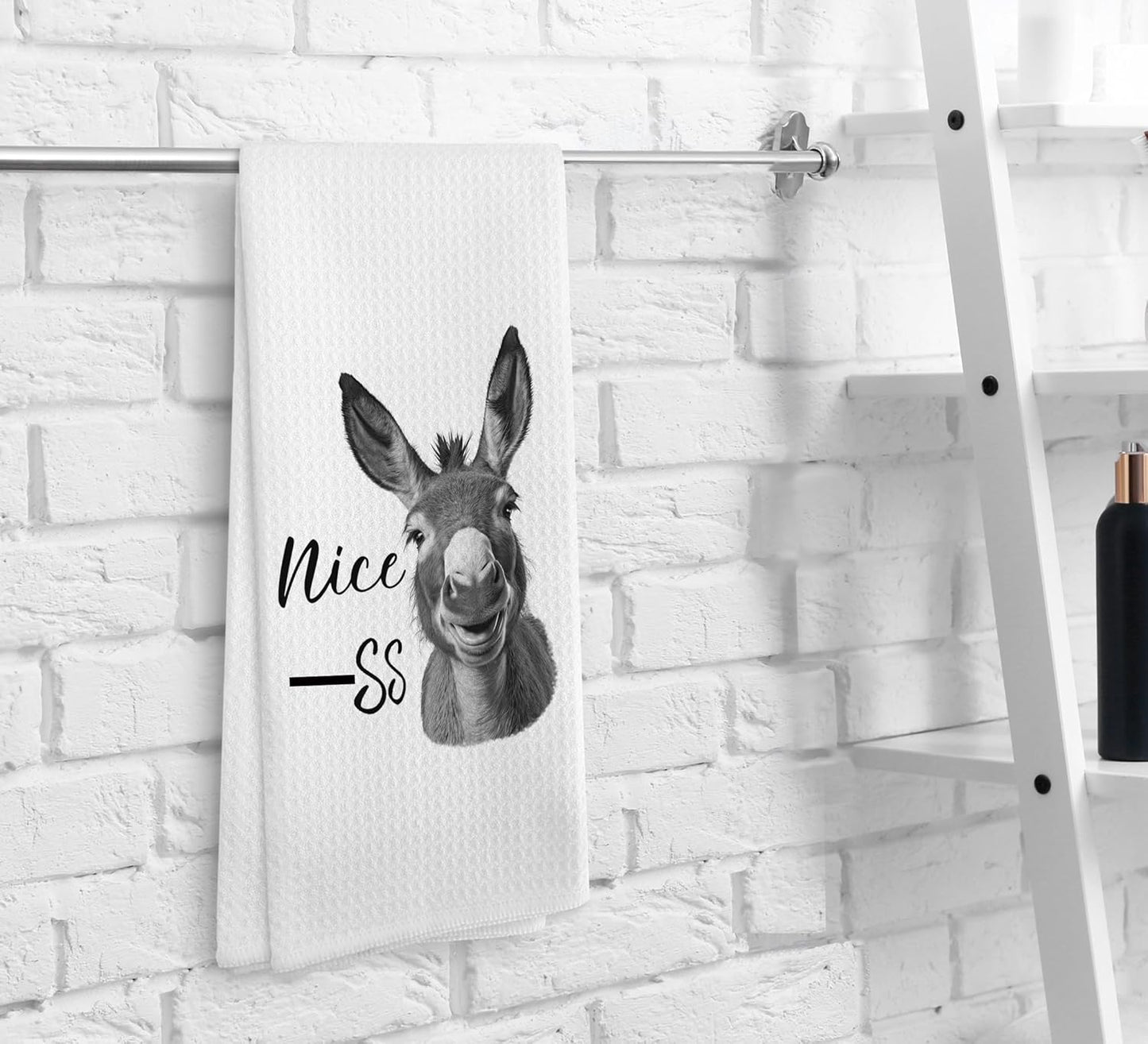 Donkey Kitchen Towels, Donkey Decor, Funny Decorative Kitchen Towels, Western Decorative Kitchen Towels, Nice Donkey Towels Campsite Drying Cloth Hand Towels for Bathroom Kitchen, 16×24 Inches