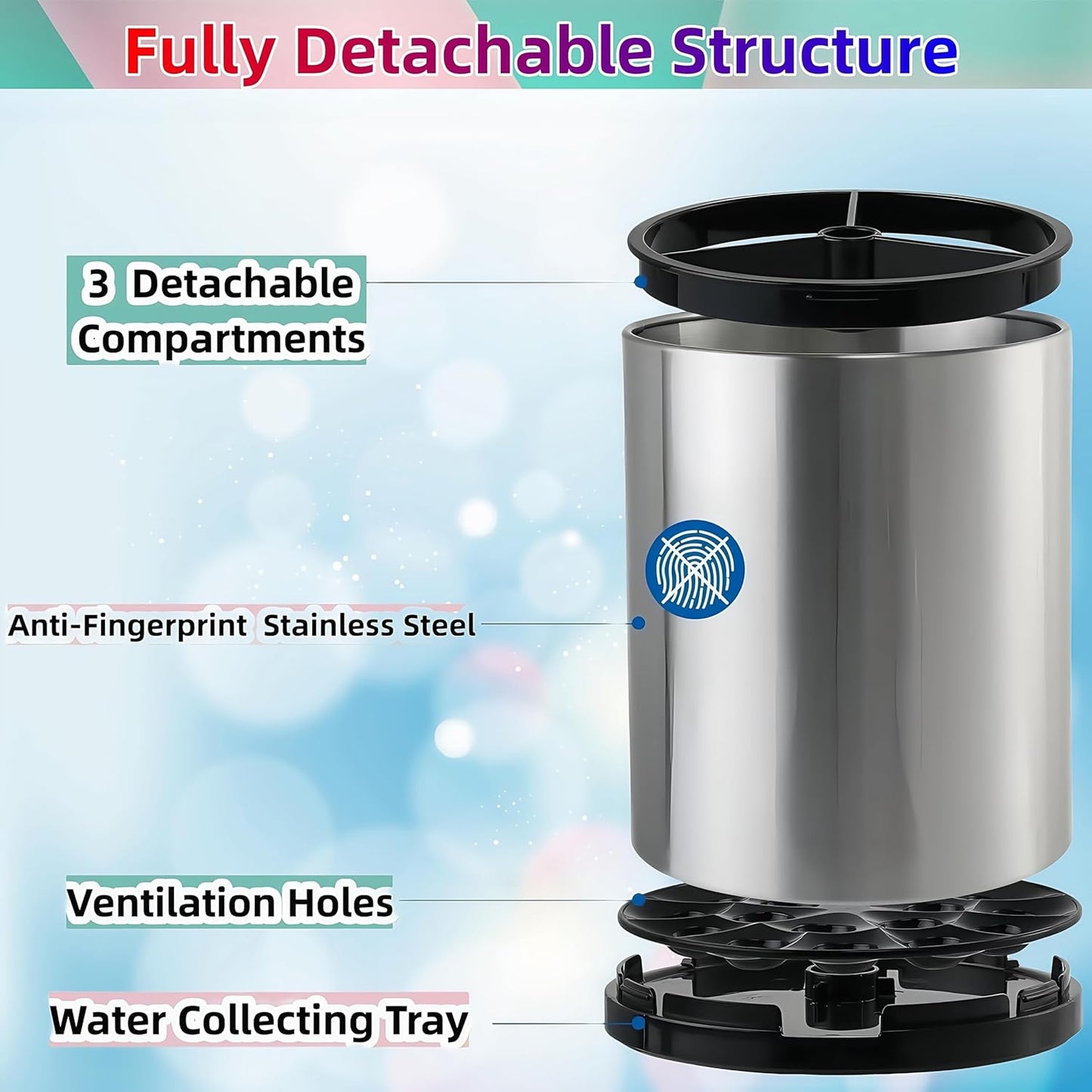 Utensil Holder,Large 360°Rotating Kitchen Utensil Holder For Counter,Cooking Silverware Organizer Stainless Steel Caddy Flatware Spoon Spatula Tool Cutlery Container