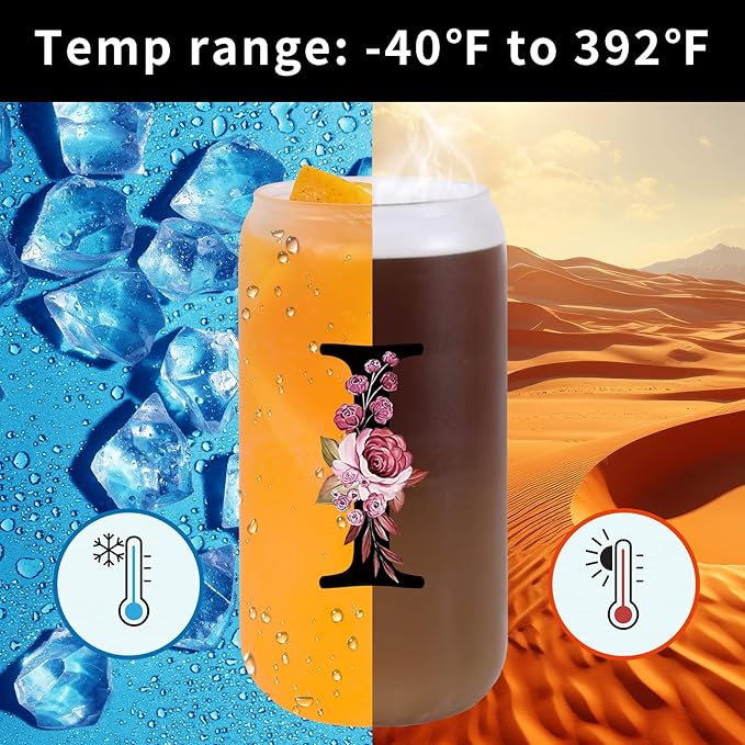 Monogrammed Glass Drinking Cup With Lid Straw Women Thank you Appreciation Gratitude Gifts Female Teacher End of Year School Bus Driver Nurse Pastor Team Mom Coach Crossing Guard Scout Leader Doctor,I