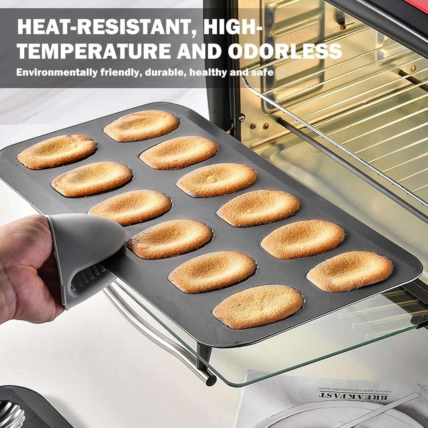 2pc Nonstick Madeleine Pan for Baking, 12-Cavity Shell Shape Cake and Cookie Mold Tray, Carbon Steel Cookie Molds, Send Goods from Local Warehouse