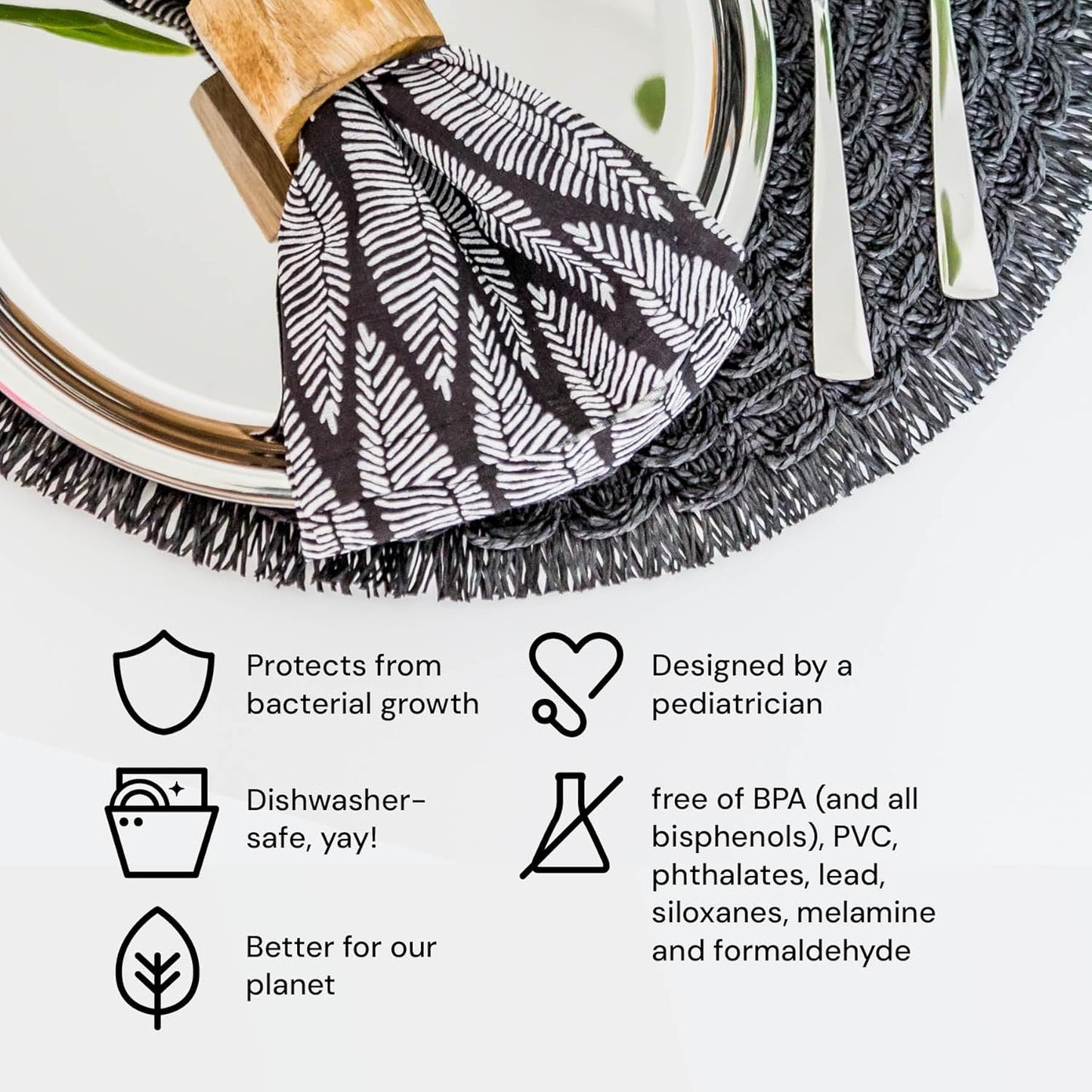 Ahimsa Stainless Steel Plates - 9" Round Classic Stainless Steel Kids Plates, Non Toxic Plate, Camping Plate, BPA Free & Dishwasher Safe (Set of 4)