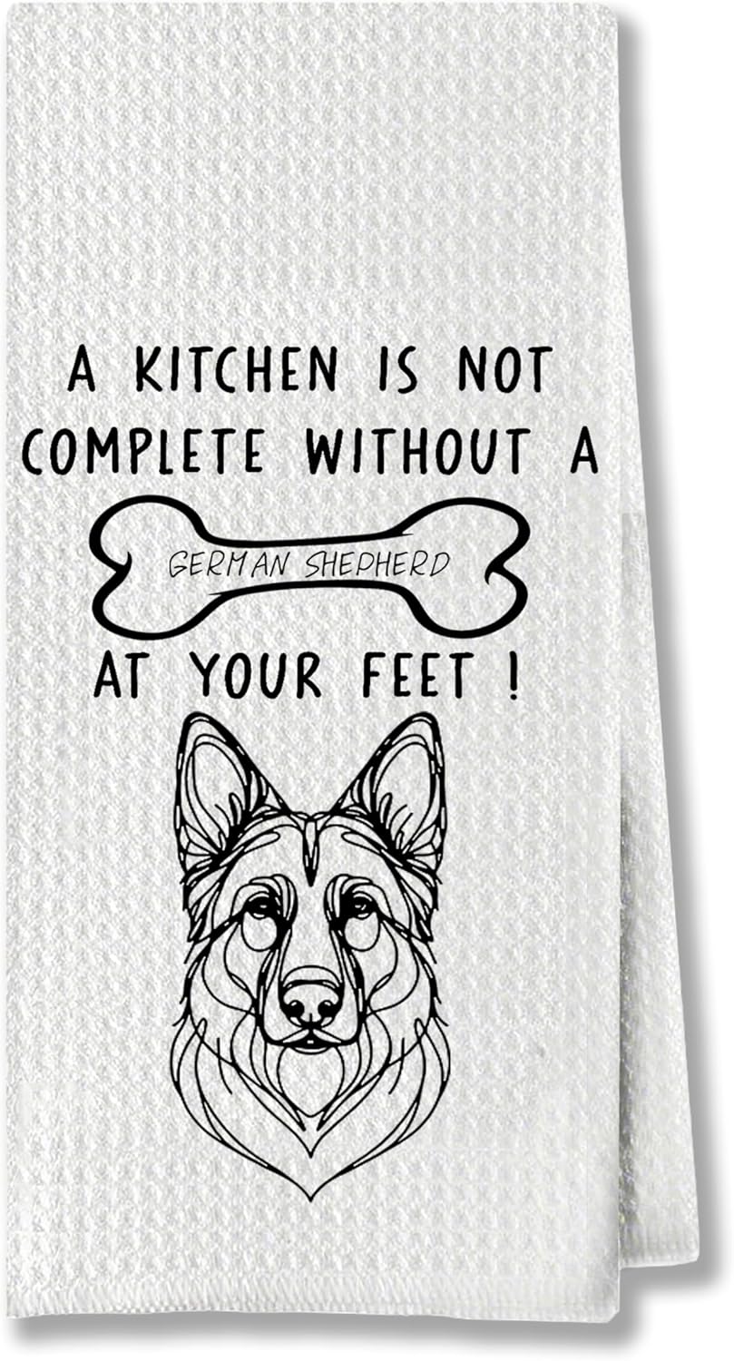 German Shepherd Kitchen Towels, Ideal for Dog Lovers & Kitchen Decor, Great Gift for German Shepherd Owners, 16 x 24 Inches