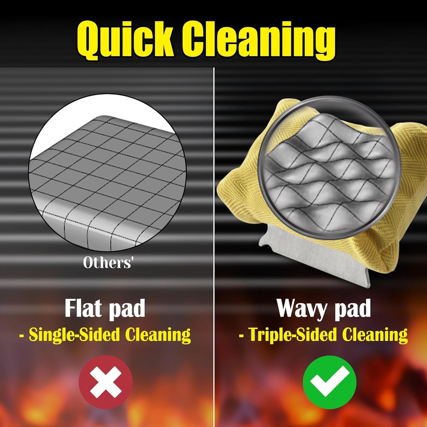 GRILLART Grill Brush for Outdoor Grill Bristle Free - Reinforced Grill Cleaner Scraper BBQ Brush - Replaceable Head Barbecue Grill Cleaning Brush - Safe BBQ Accessories Grill Tools - Gifts for Men/Dad