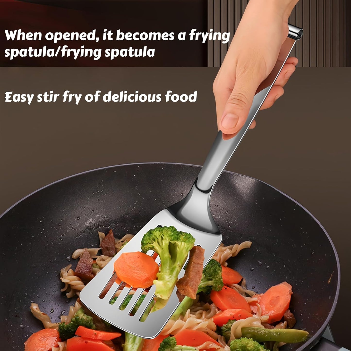 New Kitchen Cooking Tongs, Multifunctional Frying Spatula Features a detachable design, Perfect for Grilling, Cooking, Frying, and Griddling（12.8inch）