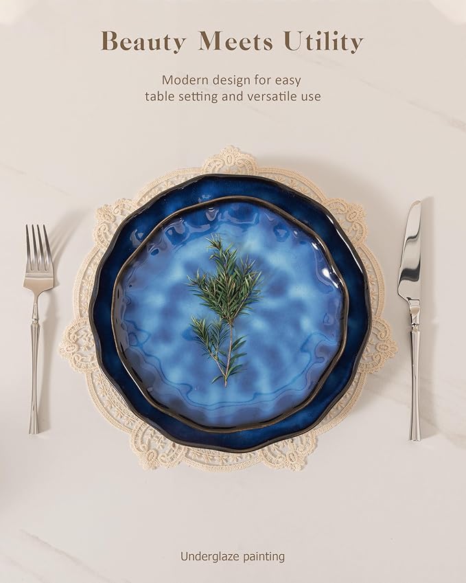 Dinnerware sets plates and bowls sets modern plates,Ceramic Dinnerware Sets,12 Pieces Porcelain Lightweight Plates,Scratch Resistant Dish Set (style - 4, 4 - Set (12pcs))