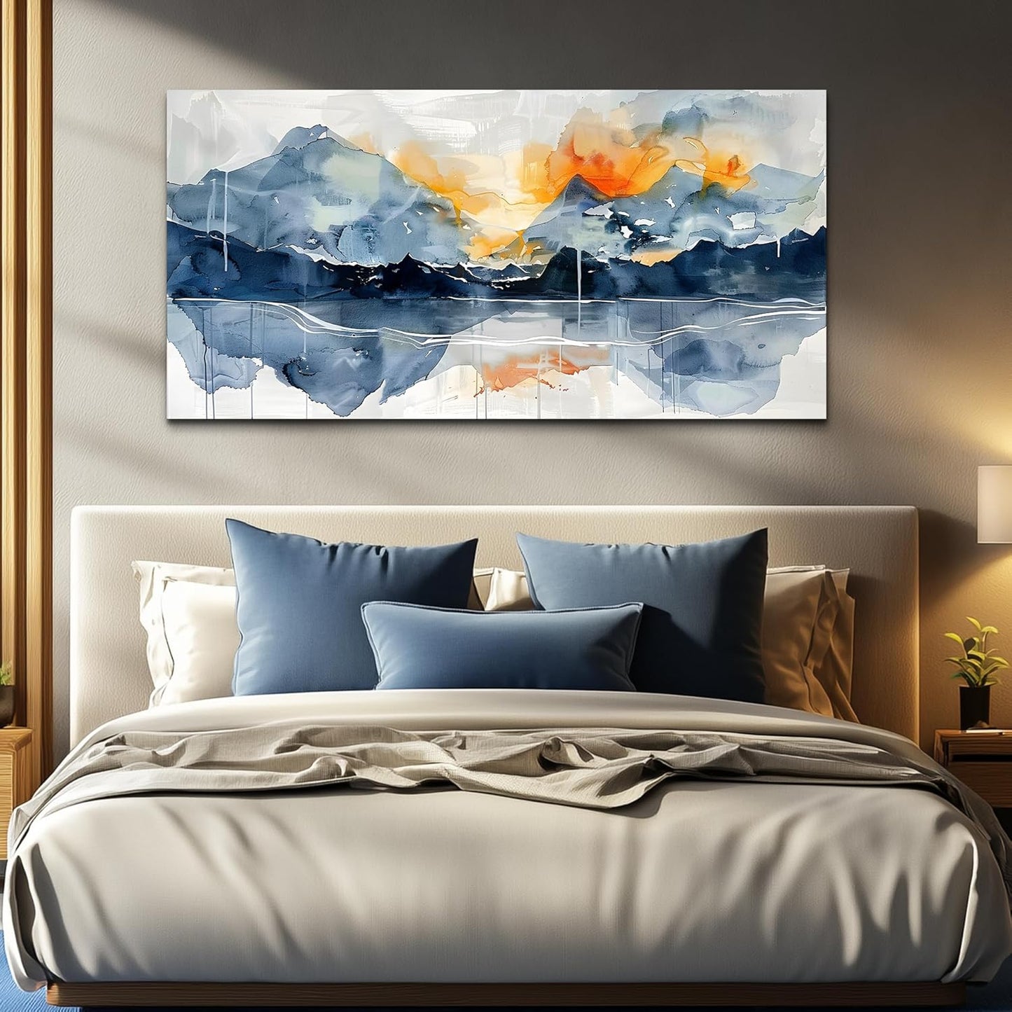 KELIYUAN Wall Art For Living Room Canvas Wall Decor For Bedroom Office Decorations Mountain Landscapes Wall Painting Abstract Watercolour Pictures Artwork Modern Ready To Hang Room Home Decor
