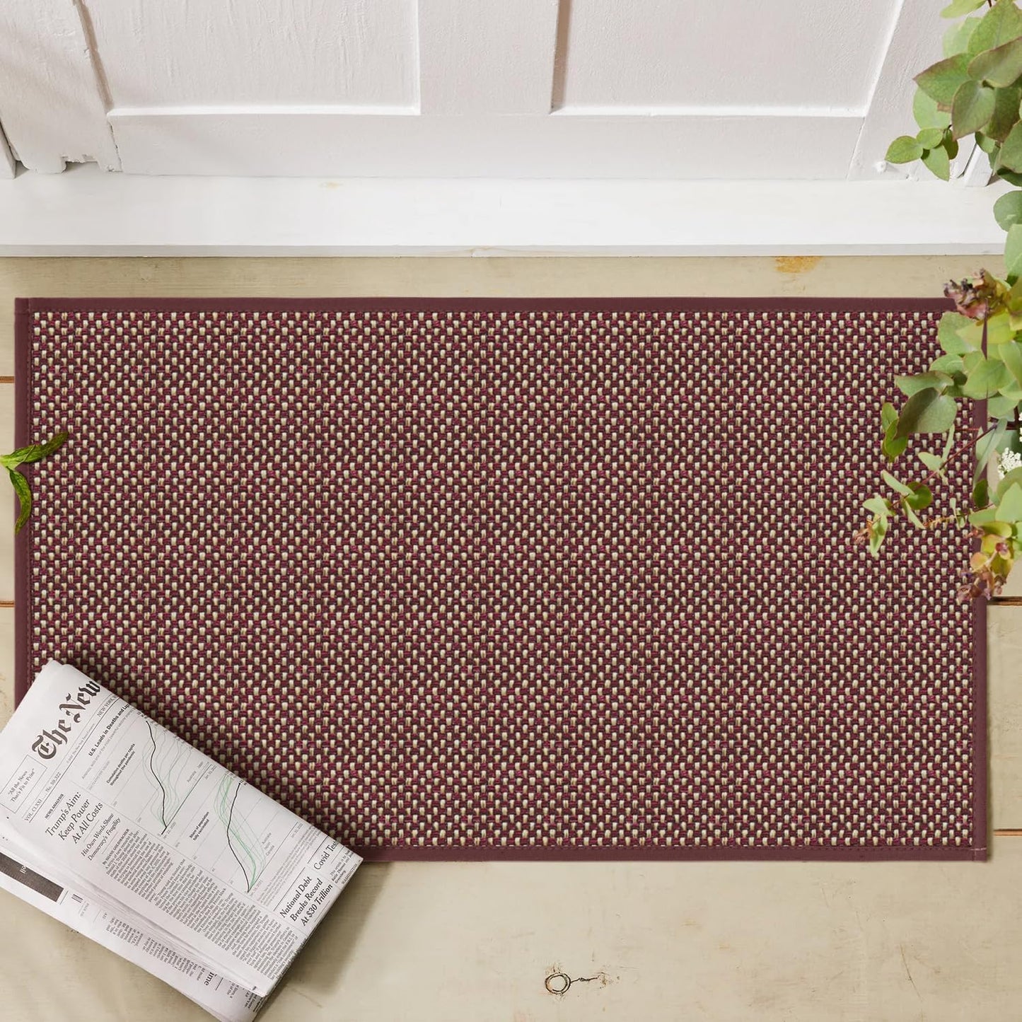 Artoid Mode Washable Non Slip Rubber Backing Kitchen Rugs Red Doormat, Absorbent Kitchen Floor Mats Front of Sink Kitchen Mats for Floor Home Decor 17x29 Inch