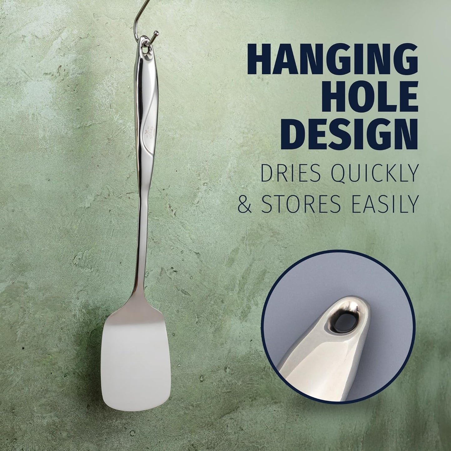 Zulay Kitchen Stainless Steel Solid Turner - 15” Large Metal Spatula for Cooking, Frying & Grilling - Durable, Heat-Resistant & Dishwasher Safe Kitchen Utensil for Everyday Use