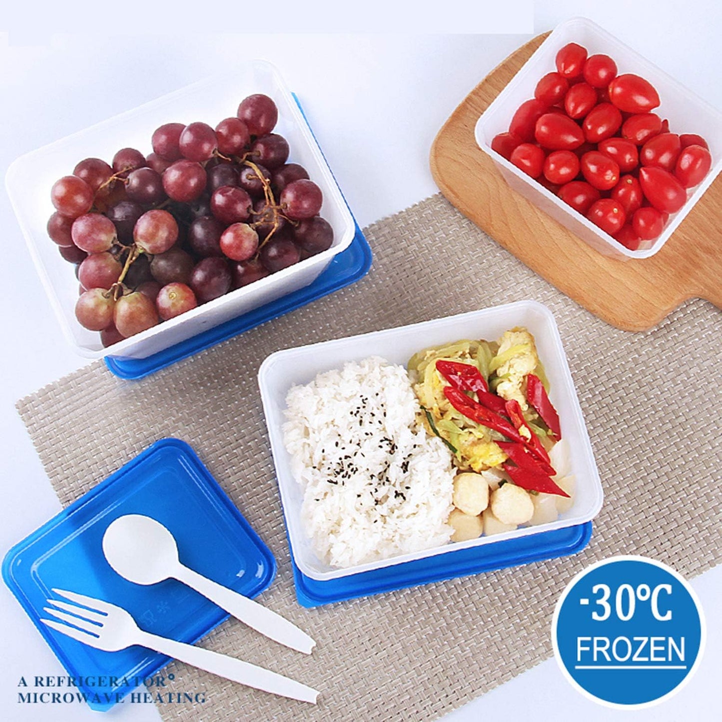 VeleGO Food Storage Containers with Lids(45.6 Ounce,10 Pack) - Plastic Containers with Lids Storage, Rectangular Meal Prep Plastic Containers Freezer Containers,Kitchen Food Deli Containers