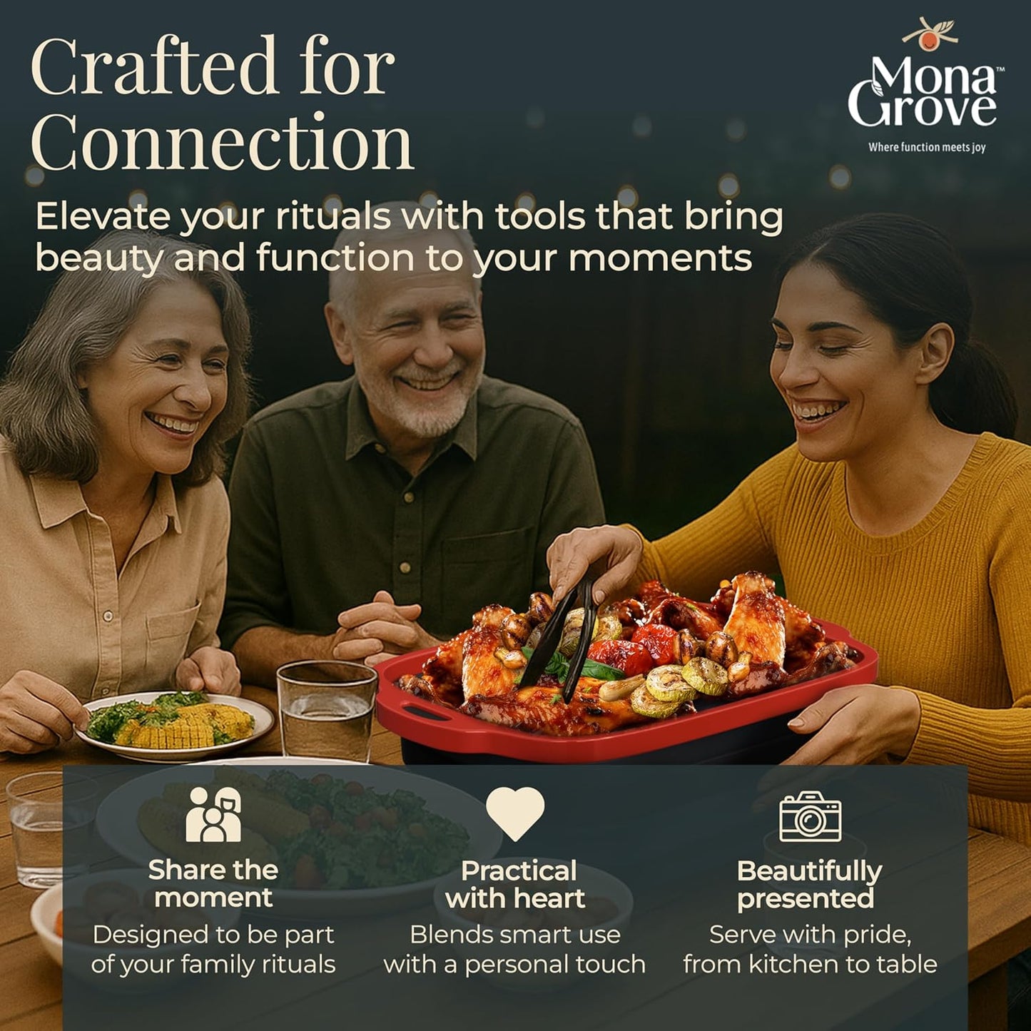 Monagrove Collapsible BBQ Prep Tub with Lid | Collapsible Tub & Cutting Board Container for Marinating, Camping, Meat Storage, Portable, Space-Saving, Foldable Tray for Kitchen, Outdoor, Picnic