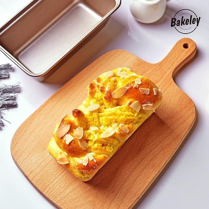 Mini Loaf Pan Set, 4Pcs 5.5-Inch Non-Stick Rectangle Bread and Cake Bakeware for Oven and Instant Pot Baking (Champagne Gold)