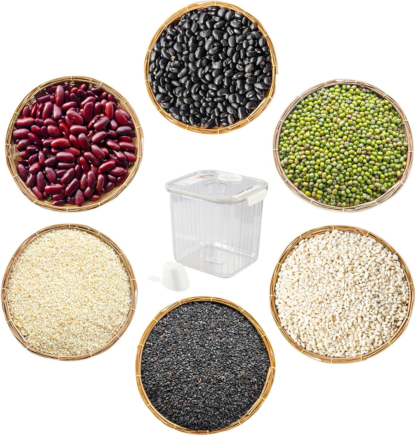 22 Lbs Airtight Rice Cereal Storage Container, 1 Pack Clear Plastic Food Storage Container Bin