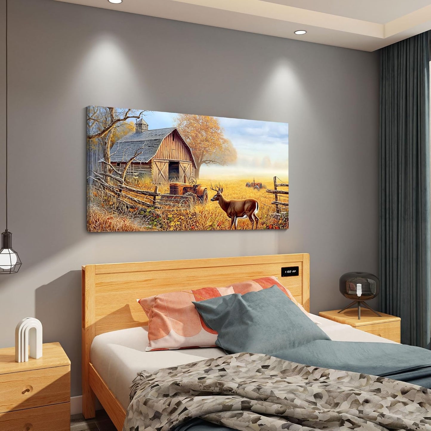 JEAWA Animal Canvas Wall Art Decor - Deer Canvas for Wall Decor, Farm Artwork Decor, Large Wall Art for Living Room Bedroom Bathroom, 20x40 IN