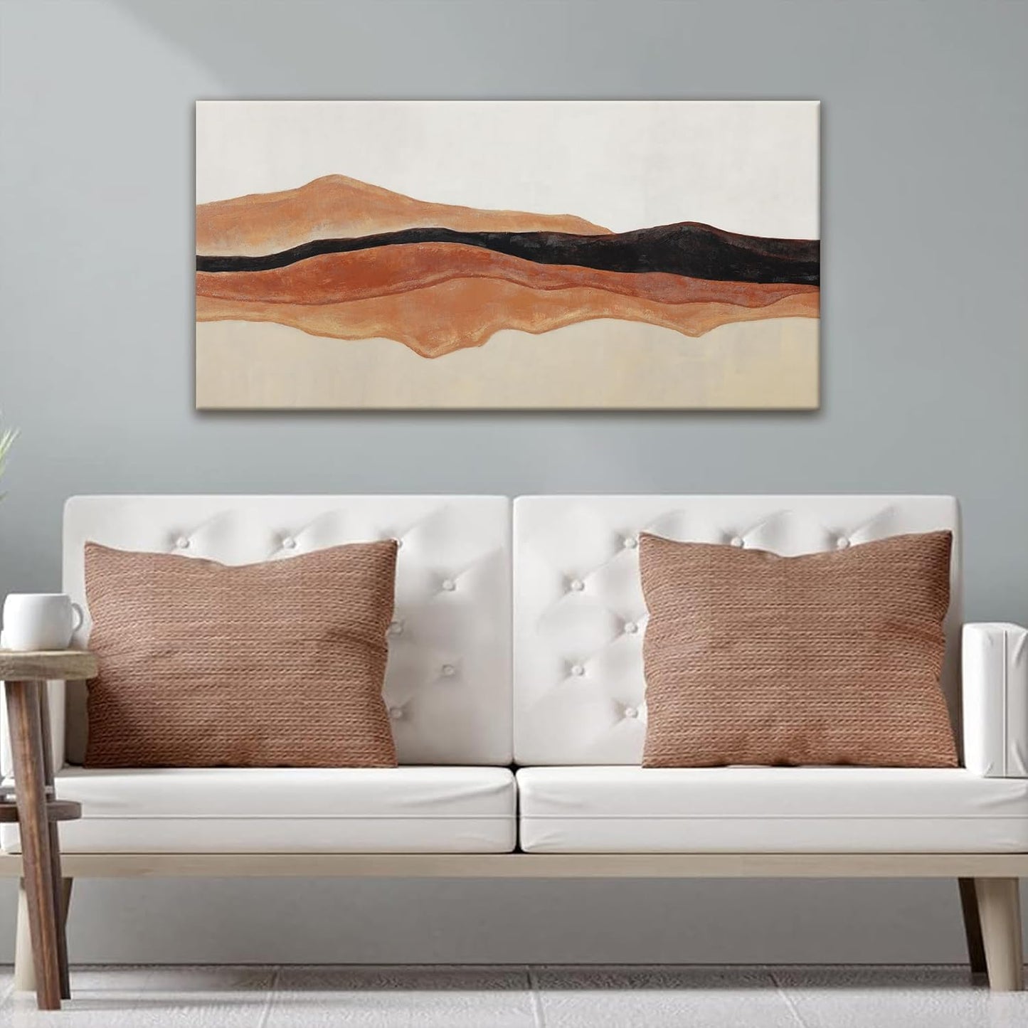 QSQ Abstract Canvas Art Wall Decor Red Brown White Wall Art Painting Abstract Art Prints Minimalist Decor Artwork Pictures For Bedroom Kitchen Office Bathroom Home Wall Decor 20" × 40"