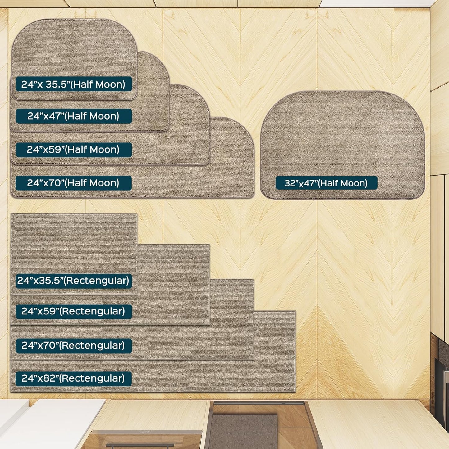 Dirt Trapper Dog Door Mat 32" x 47" / 80cm x 120cm, Washable Kitchen Rug, Non Slip Kitchen Mat for Floor, Absorbent Indoor Entryway Rug for Laundry, Bathroom, Bedroom