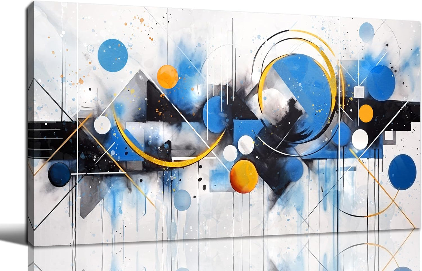 Blue Minimalist Art Wall Decor - Large Abstract Wall Art for Bedroom Office Wall Decor Ready to Hang Size 29" x 59"