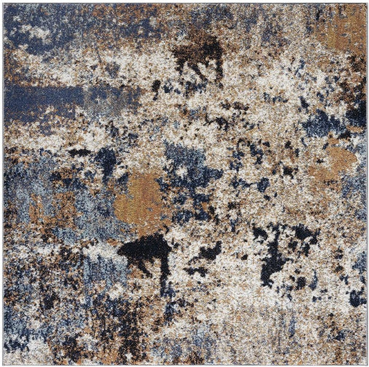 Keen Home Design Area Rugs - 10ft Round Non-Shedding, Abstract Rugs for Kitchen, Living Room, Bedroom, Dining Room, Entryway - Size: 10' Square, Multi