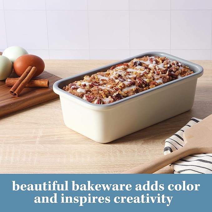 Sur La Table Kitchen Essentials Bake Sale 9 X 5 Inch PFOA, PFAS, PTFE Free Nonstick Loaf Pan - Linen White (Pack of 4)