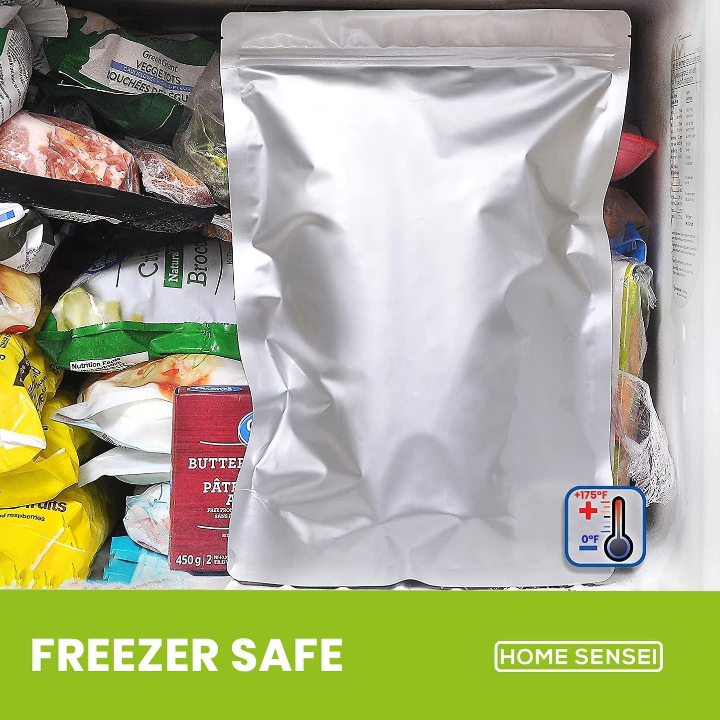 60pcs 1 Quart Mylar Bags for Food Storage - ExtraThick 10 Mil - Smell Proof Mylar bags 1 Quart - Stand-Up Zipper Pouches 7" x 10" - Small Mylar Bags for Food Storage - Heat Sealable