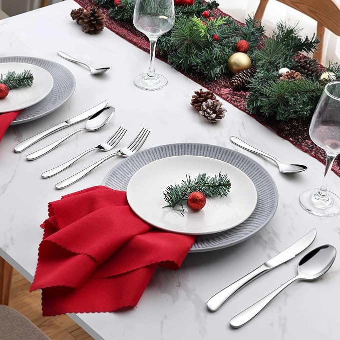 Onader 40 Piece Heavy Duty Silverware, Flatware Set for 8, Stainless Steel Cutlery Set