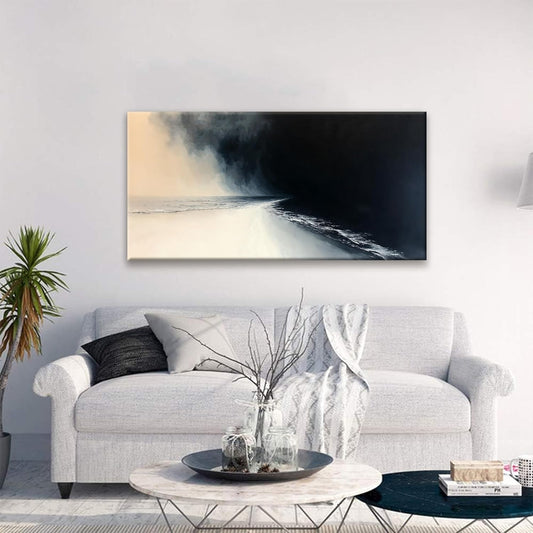 Tsomzxng Abstract Wall Art For Living Room Black And White Wall Art Print Modern Canvas Art Wall Decor Painting Print Abstract Art Pictures For Bedroom Apartment Office Ready To Hang 24" X 48"