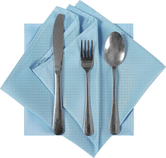 Bailarina Cloth Napkins Set of 120,17x17 inches Dinner Napkins Cloth Washable,Polyester Square Table Cloth Napkin Bulk with Hemmed Edges Ideal for Banquets, Parties and Weddings-Blue Mist