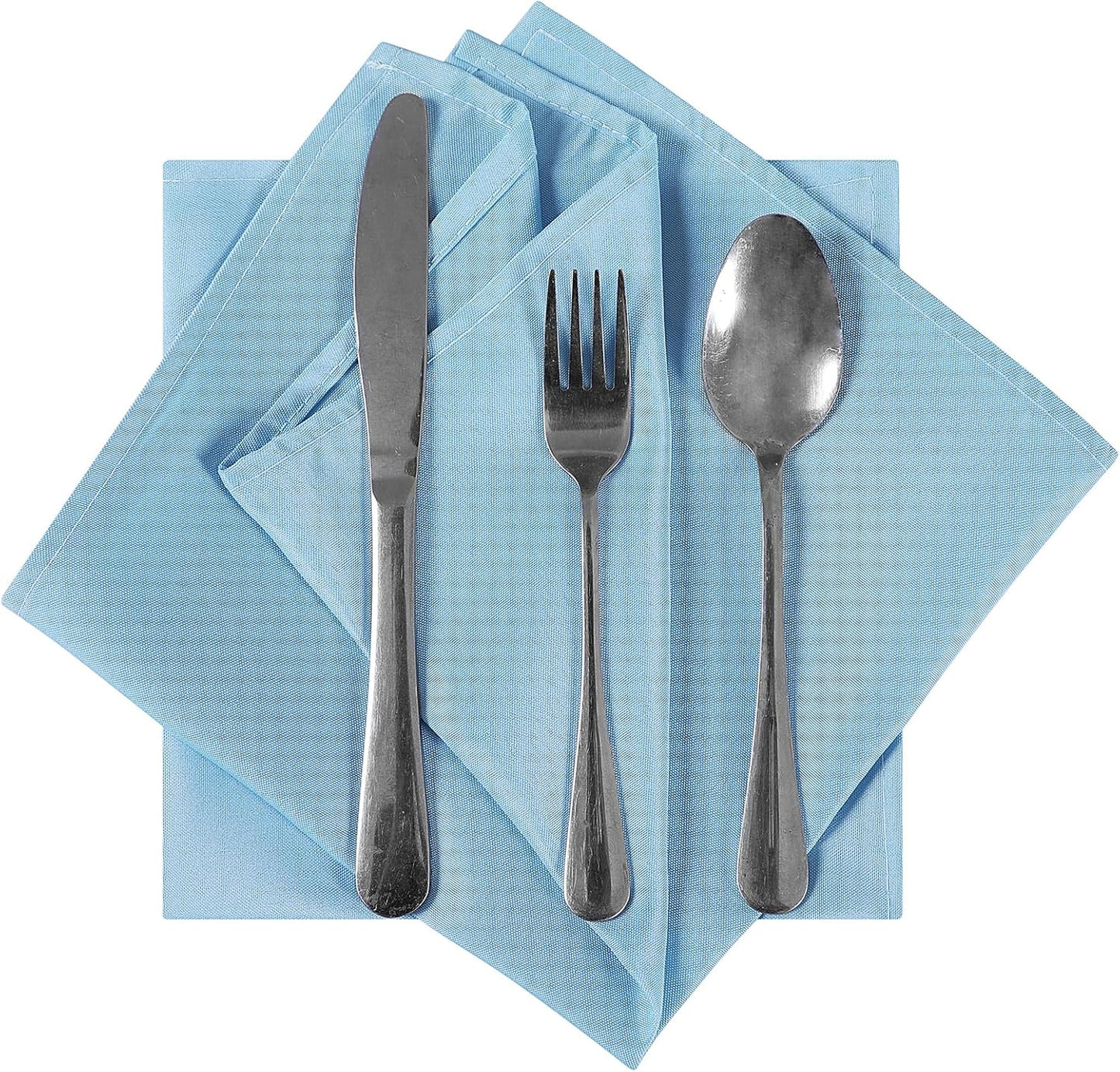 Bailarina Cloth Napkins Set of 80,17x17 inches Dinner Napkins Cloth Washable,Polyester Square Table Cloth Napkin Bulk with Hemmed Edges Ideal for Banquets, Parties and Weddings-Blue Mist