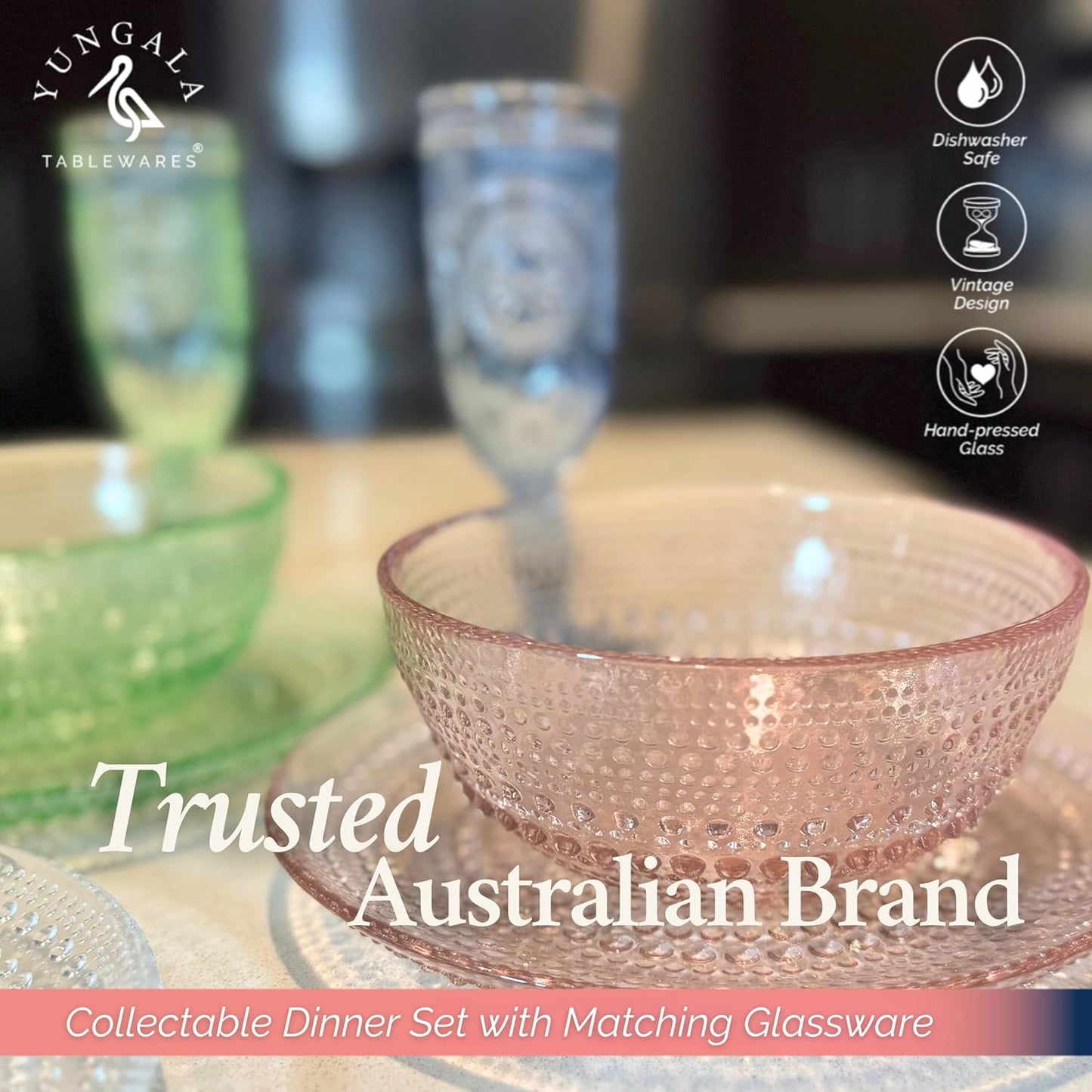 Yungala Pink Glass Bowl