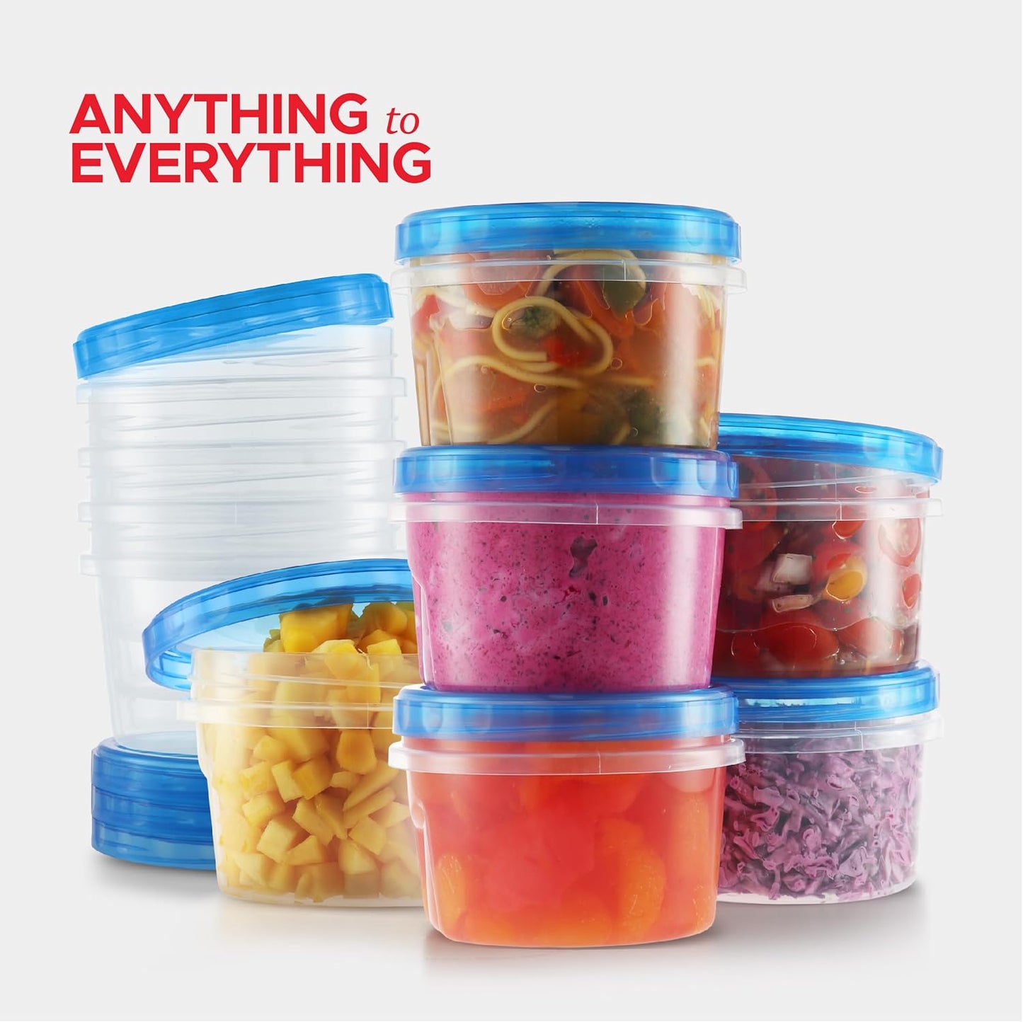 Tafura Twist Top Soup Storage Containers with Lids [16 Oz - 10 Pack] Reusable Freezer Containers for Food with Screw On Lids, 16 Ounce Food Storage Container with Cover, Leakproof, BPA Free