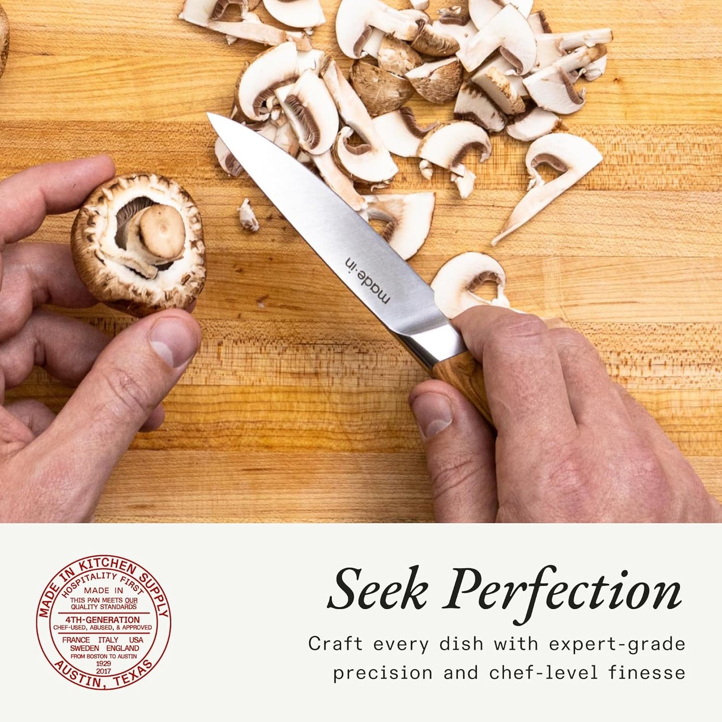 Made In Cookware - 4" Paring Knife France - Full Tang With Harbour Blue Handle