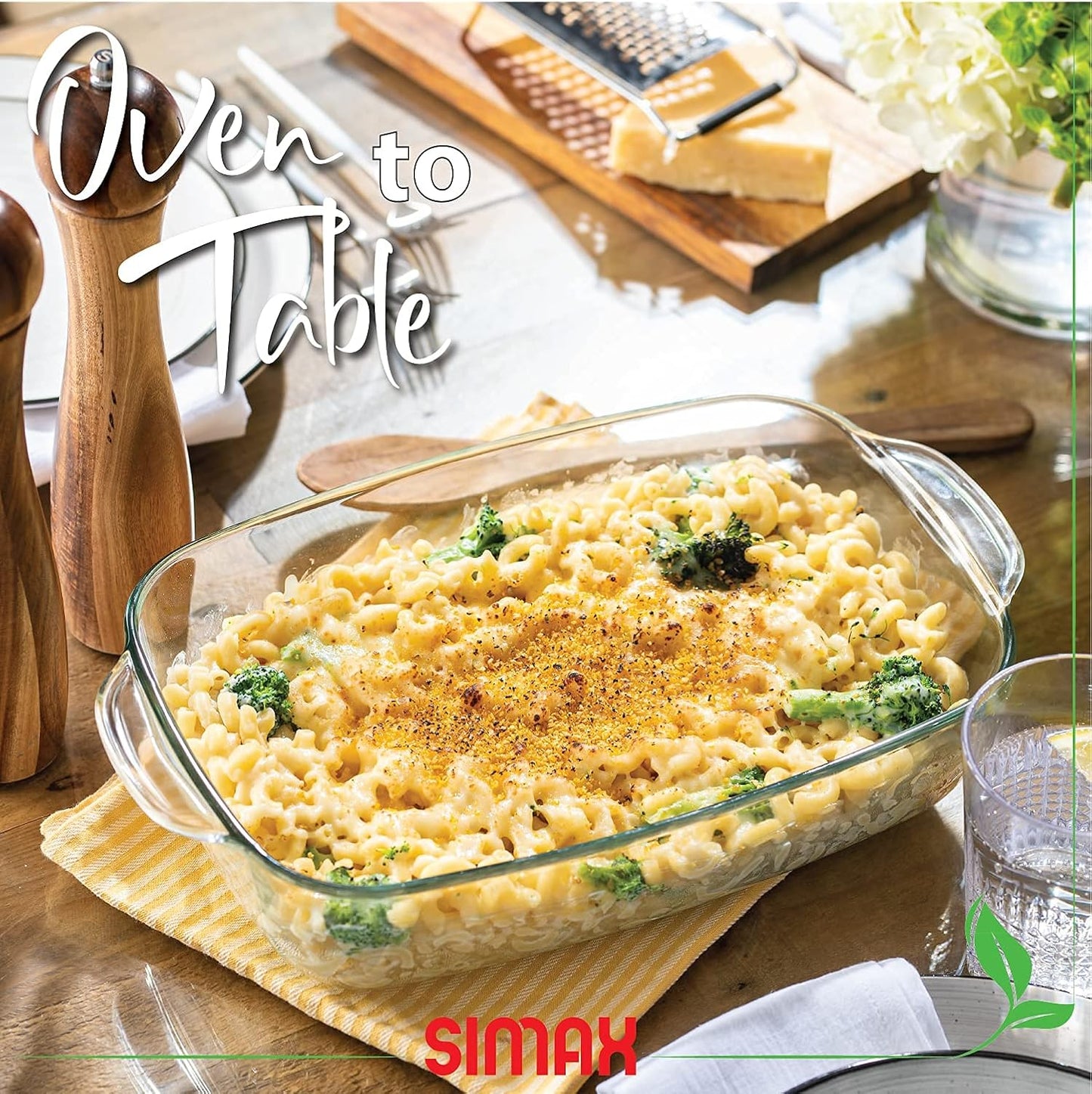 Simax Glass Casserole Baking Dish: Clear Glass Round Casserole Dish with Lid and Handles,Covered Bowl for Cooking, Baking, Serving, Dishwasher, and Oven Safe Cookware – 3 Quart Dish + 2.2 Quart Lid