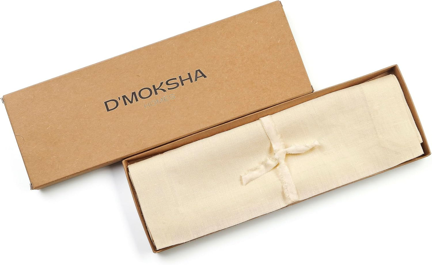 D'Moksha Homes Linen Vanilla Cream Placemats Set of 4-100% Pure Linen Placemats 14 x 19 Inch for Fall, Autumn and Halloween - Handcrafted and Machine Washable