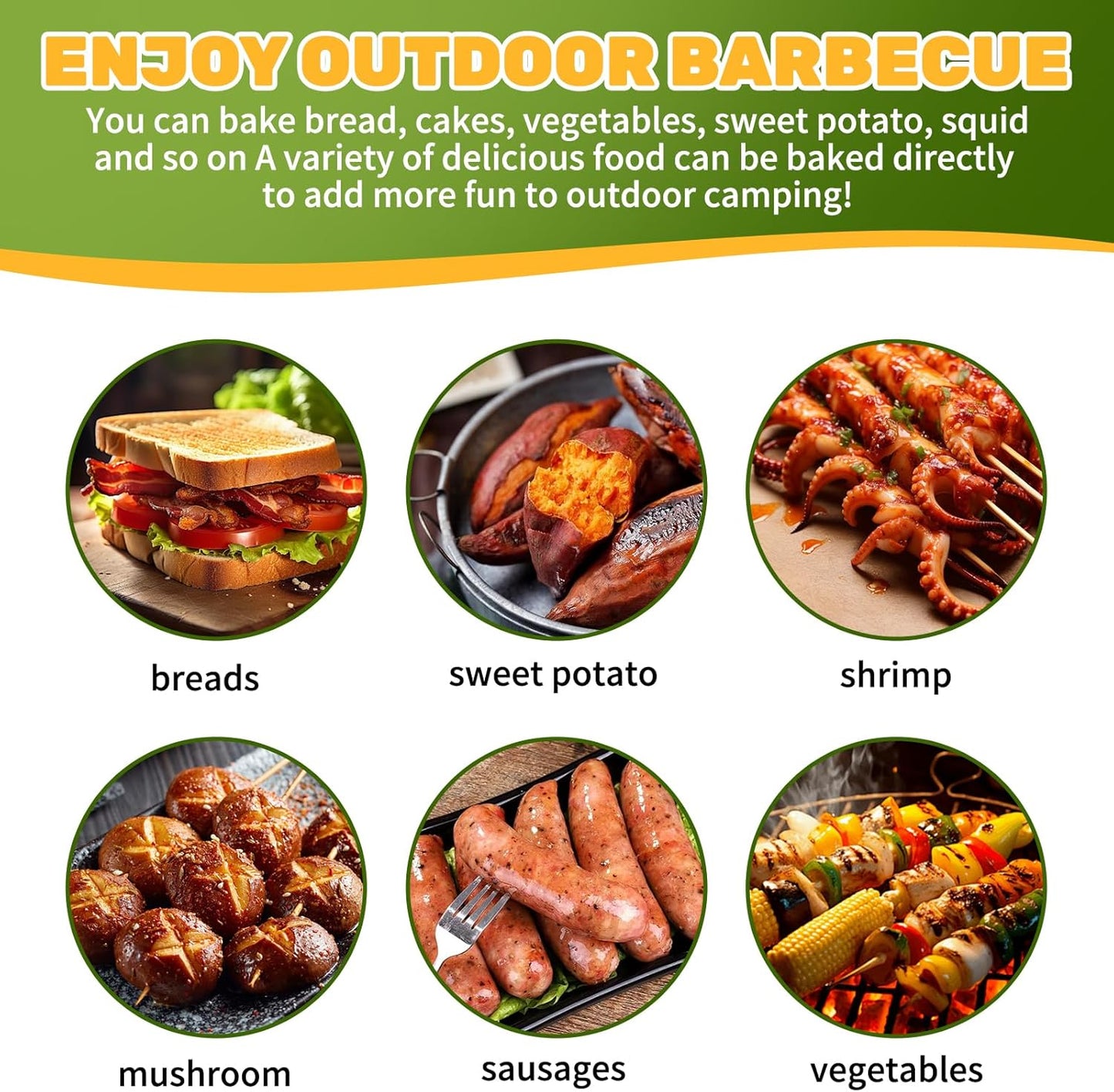 Foldable Camping Toaster,Stainless Steel Collapsible Toaster Rustproof & Heat-Resistant Design for Hiking, Picnic and Outdoor Use