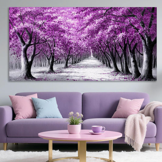 YCPRIMER Purple Wall Art for Living Room Forest Pictures for Bedroom Wall Decor Landscape Large Prints for Wall Decor Nature Canvas Painting Artwork for Walls Contemporary Home Decoration 20×40IN