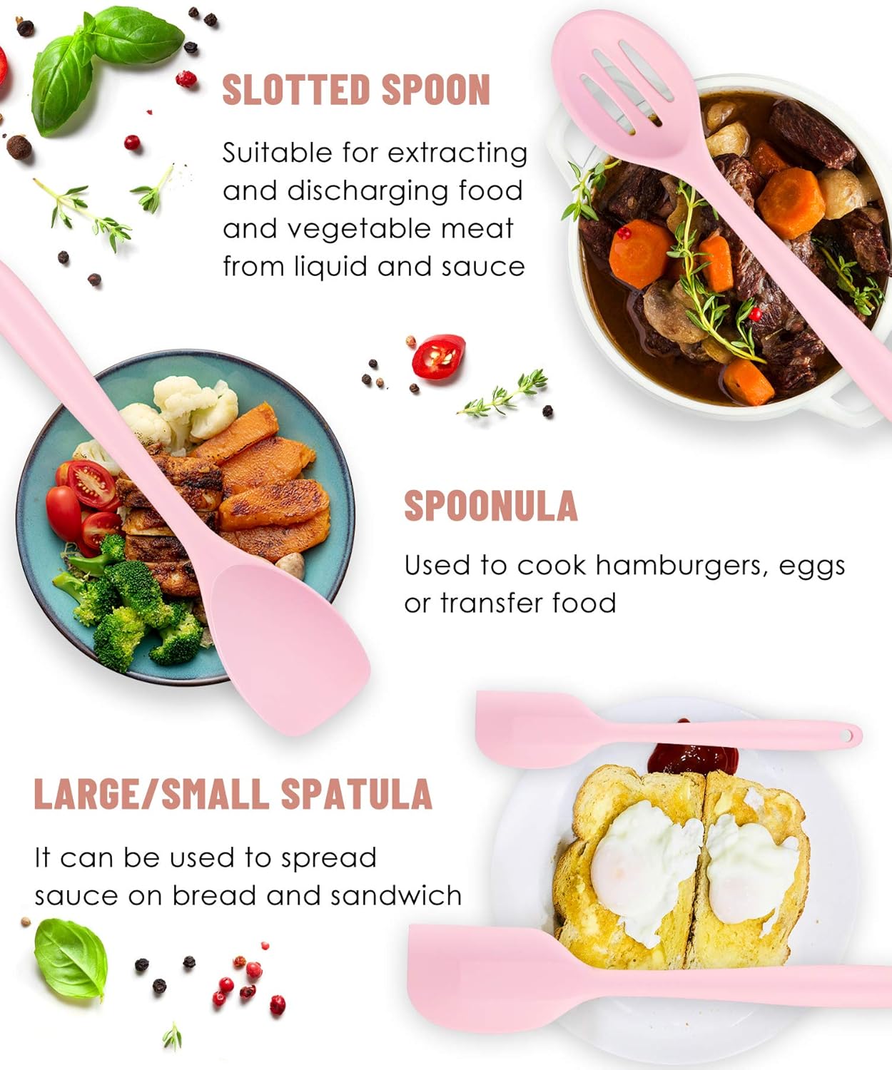 Kitchen Utensils Set-12 Pieces Silicone Cooking Utensils Set (Dishwasher Safe) 392°F Heat Resistant Spatula Set, Nonstick Cookware