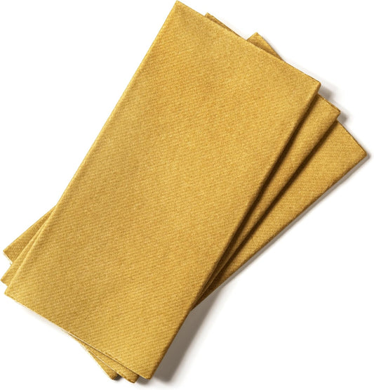 AMERICAN HOMESTEAD Paper Napkins - Gold Disposable Linen-Like Dinner Napkins - Restaurant-Quality Table Serviettes for Weddings, Parties, and Events - 15.75" x 15.75" - 50 Count