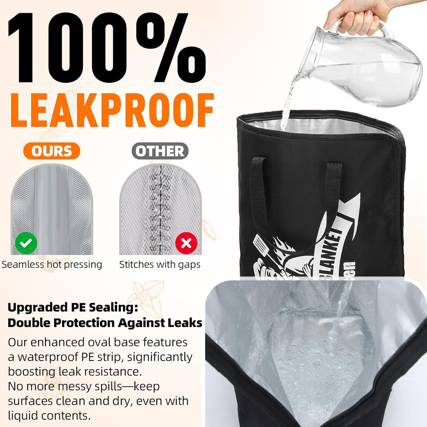 Upgraded BBQ Blanket for Resting Meat,Smoker Accessories Brisket Blanket, Insulated Meat Resting Bag with Wide Mouth for Steaks/Pork Shoulders/Turkeys, BBQ Accessories Grilling Gifts for Men (21inch)