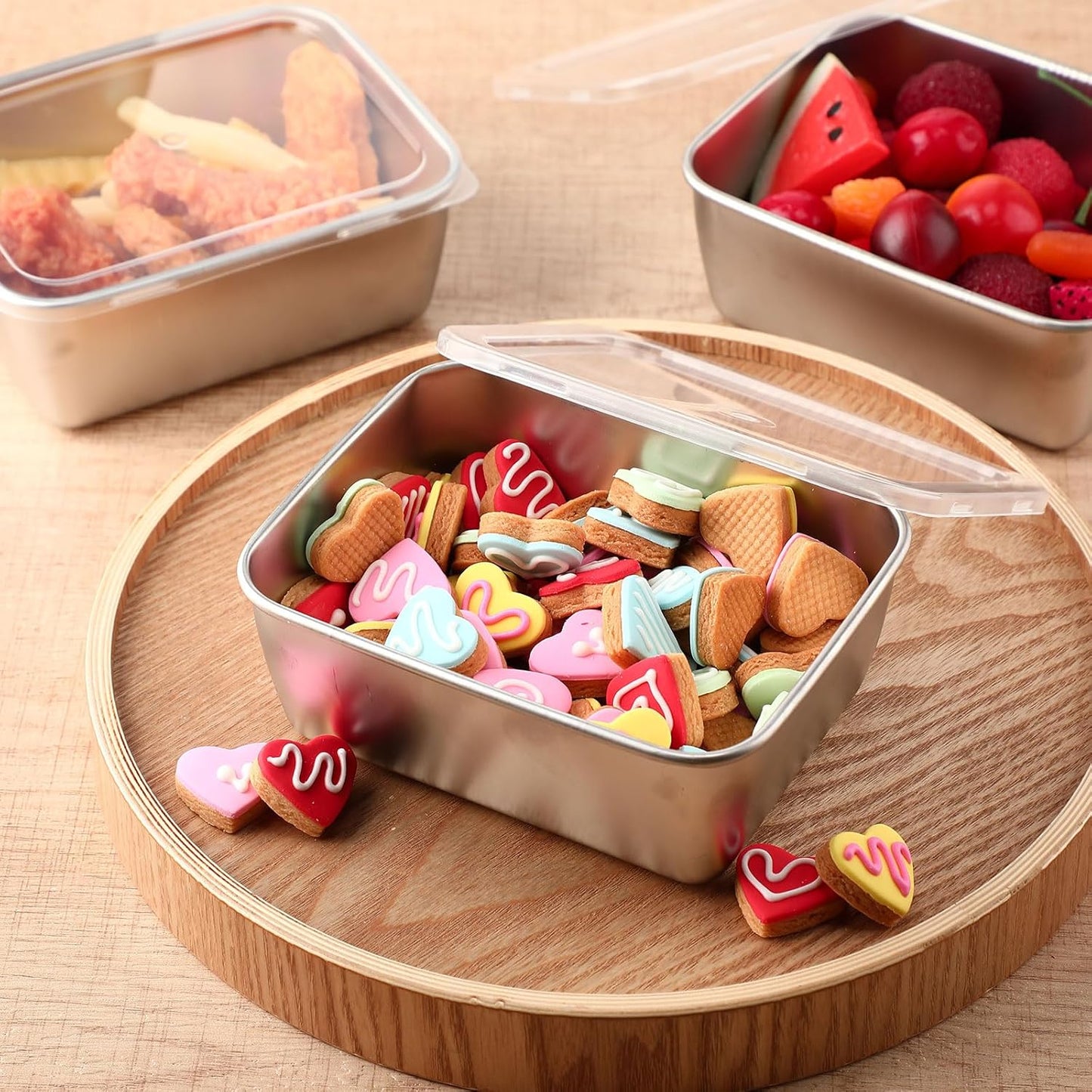 12 Pcs Stainless Steel Food Storage Containers with Lids, 22 oz Metal Freezer Containers, Lightweight Stackable Easy Open Reusable Meal Prep Box for Kitchen Picnic Oven Dishwasher Safe