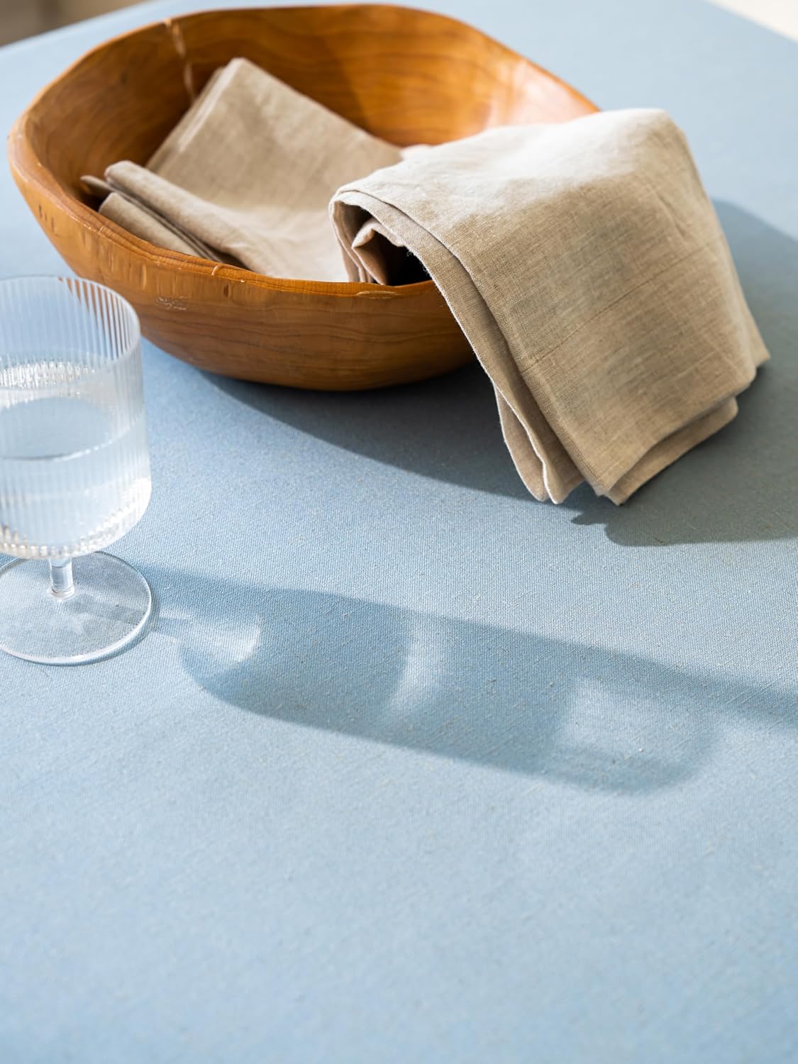 Blue Linen Table Cloths for Rectangle Tables Farmhouse Neutral Tablecloth Rectangular Kitchen Decoration Dining Table Cover Washable 60x102