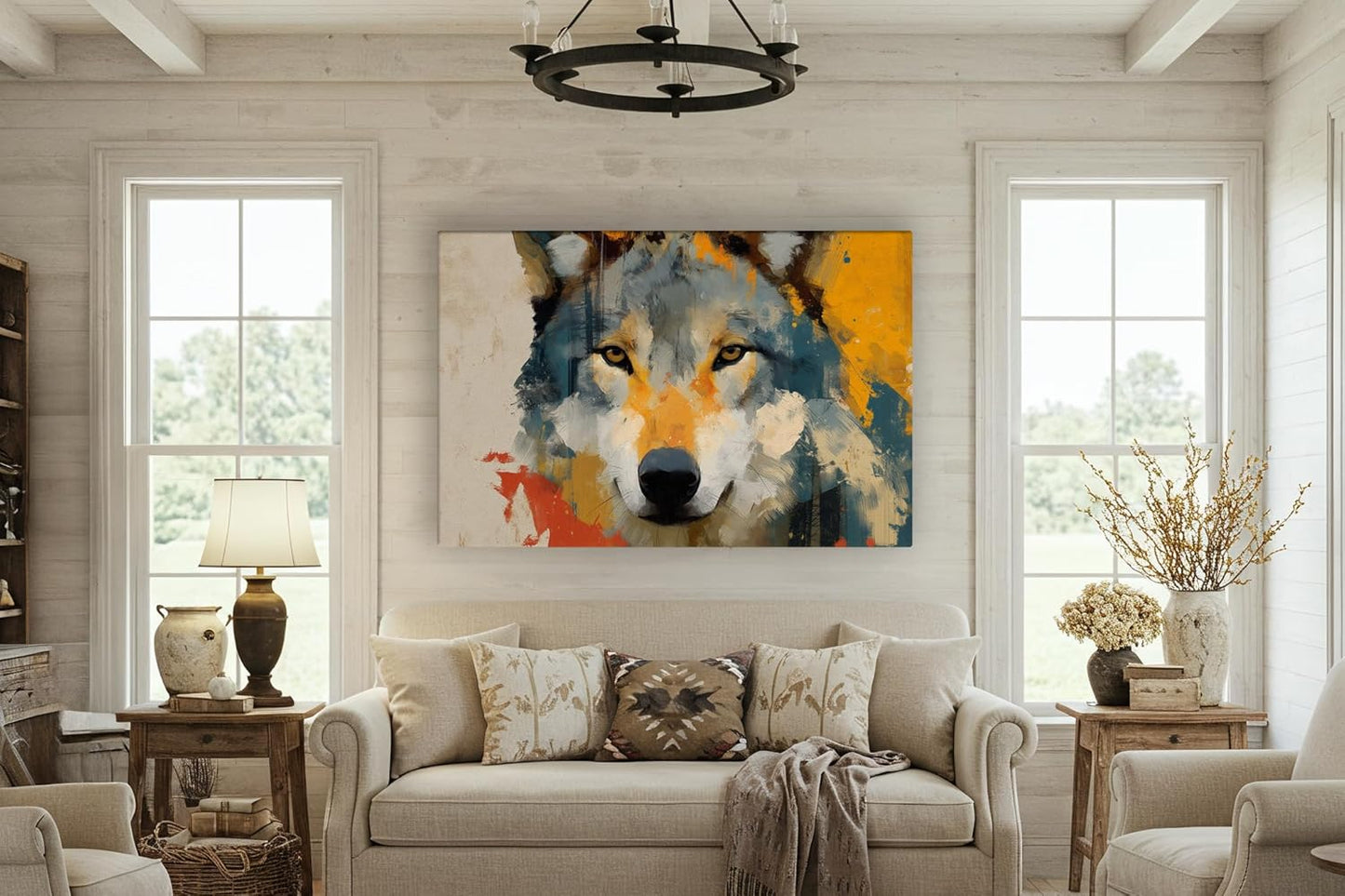 Wildlife Canvas Prints - Wild Animals Home Decor - Medium, Large, and Extra Large Wall Art for Living Room, Bathroom, Kitchen (Primal Palette, 43L" x 65W")