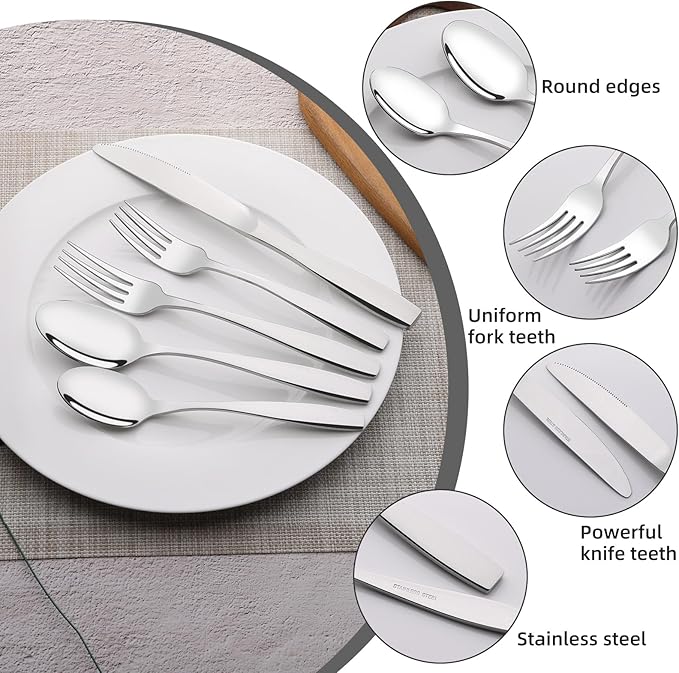 Ggbin 40-Piece Stainless Steel Flatware Set, Service for 8