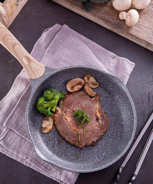 JEETEE 11 Inch Nonstick Frying Pan, Stone Coating Cookware, Nonstick Omelette Pan with Heat-Resistant Handle, Induction Skillet for Eggs (Grey)