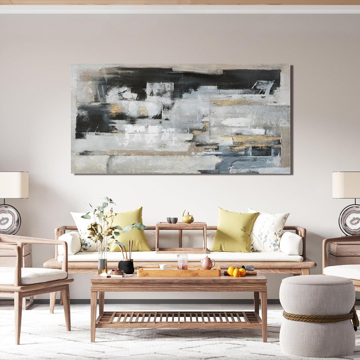 Suconvng Abstract Wall Art Ready To Hang Canvas Art Wall Decor Modern Fantasy Paintings Blue Grey Wall Art Prints Canvas Painting For Bathroom Abstract Wall Decor Bedroom Office Decoration 20"X40"