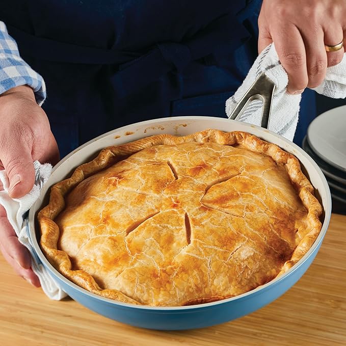 KitchenAid Hard Anodized Ceramic Nonstick Frying Pan/Skillet, 10 Inch - Blue Velvet