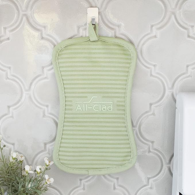 All-Clad Premium Pot Holder & Hot Pad: Heat Resistant to 500 Degrees - 100% Cotton, 10"x6.25" Hot Pad for Kitchen and Barbeque, (1-Pack), Fennel