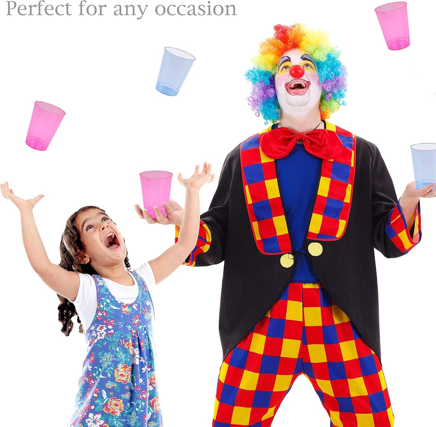 Blue Plastic Party Supplies - 150 PCS Reusable Disposable Neon Set: 25 Dinner Plates, 25 Salad/Dessert Plates, 25 Forks, 25 Spoons, 25 Knives, 25 Cups