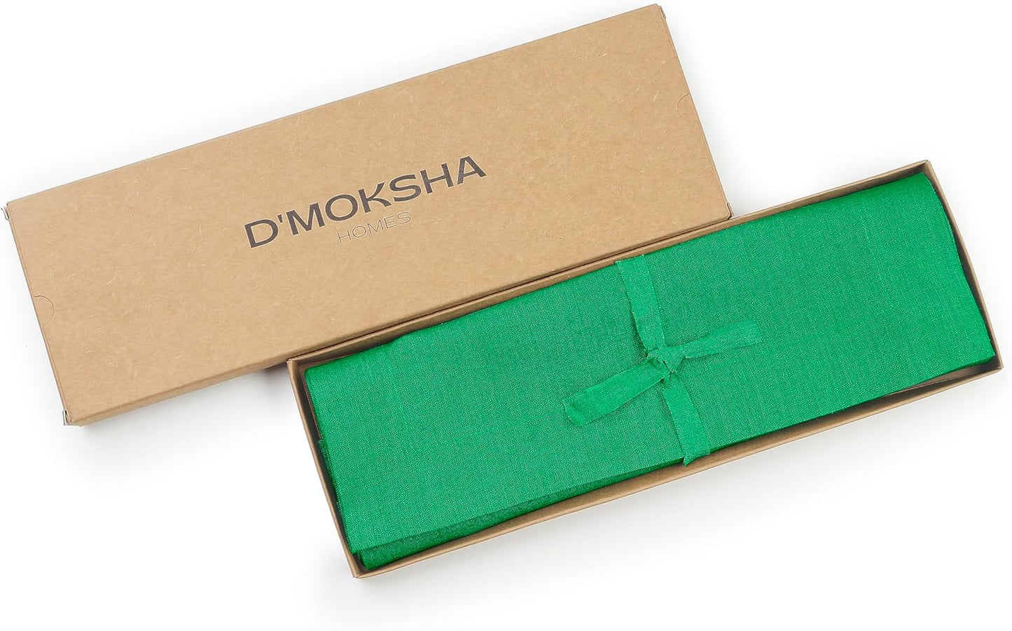 D'Moksha Homes Linen Kelly Green Placemats Set of 4-100% Pure Linen Placemats 14 x 19 Inch for Fall, Autumn and Halloween - Handcrafted and Machine Washable