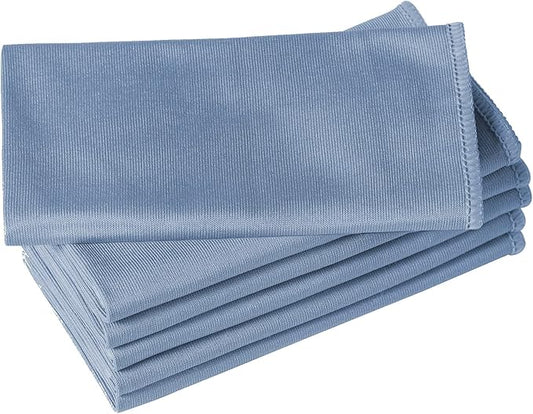 6 Pack Microfiber Glass Cleaning Cloth, 16 Inch X 16 Inch, Lint Free Quickly Clean Window, Glasses, Windshields, Mirrors, and Stainless Steel, Dark Blue